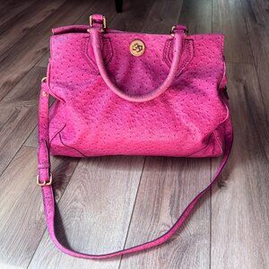 Marc by Marc Jacobs Pink Ostrich Embossed Leather Shoulder Bag